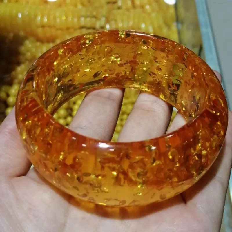 

Широкий браслет с натуральным Балтийским золотым цветком и янтарем, женские браслеты с драгоценными камнями, подарки для мамы и девушки, из...