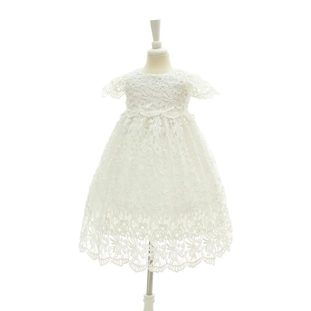 BBWOWLIN Одежда для новорожденных девочек с шапочкой белое платье крещения 0 24