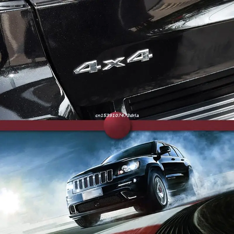 3-D бейдж с надписью и номером наклейка 4x4 четырехколесный привод черная