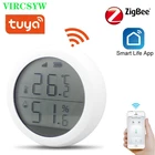 Датчик температуры и влажности Tuya Smart life Zigee или Wi-Fi, комнатный гигрометр с ЖК-дисплеем, детектор температуры и влажности для умного дома