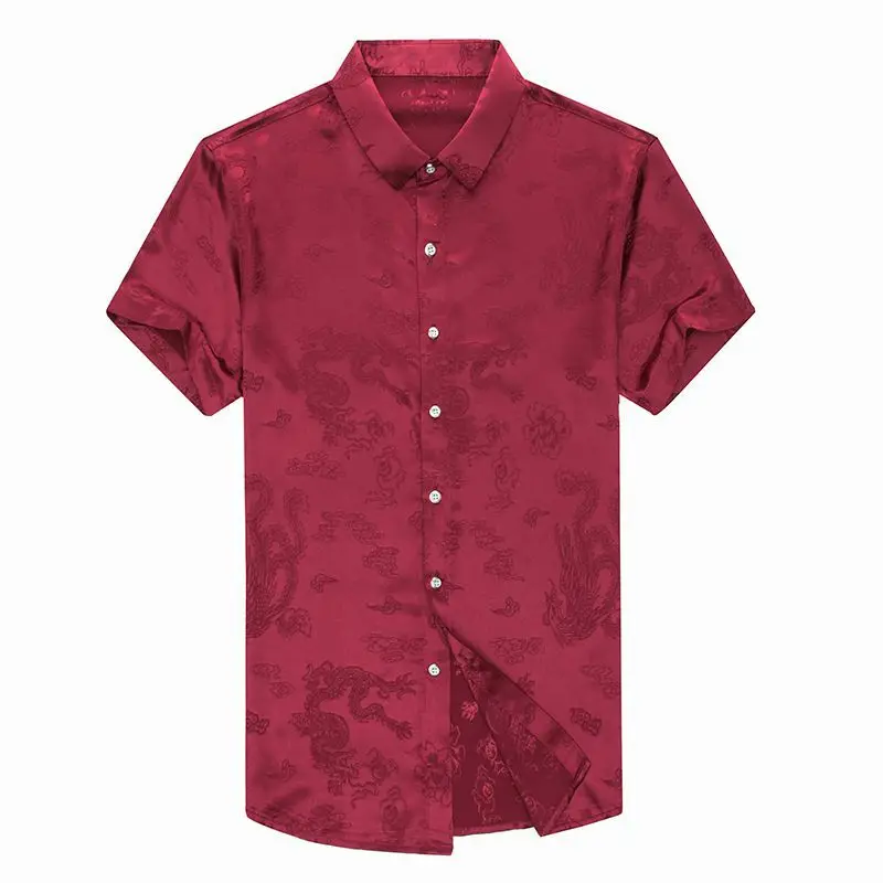 

Men's short sleeve shirt lapel pure color summer half sleeve new middle-aged man shirt of recreational men's clothing