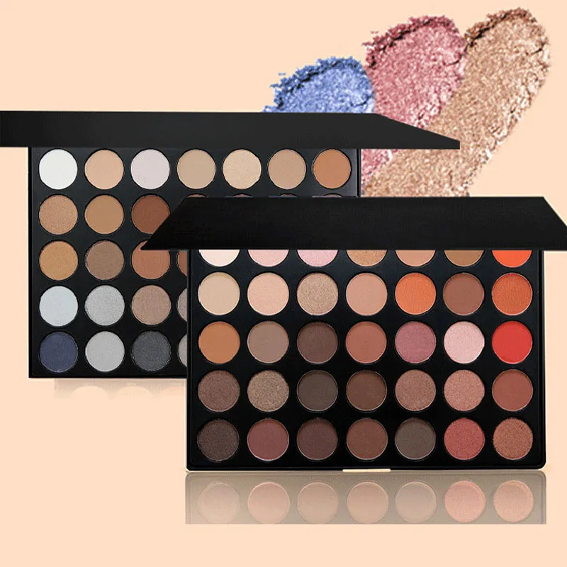 Палетка теней для век 35 цветов теплый цвет дымчатого макияжа матовые