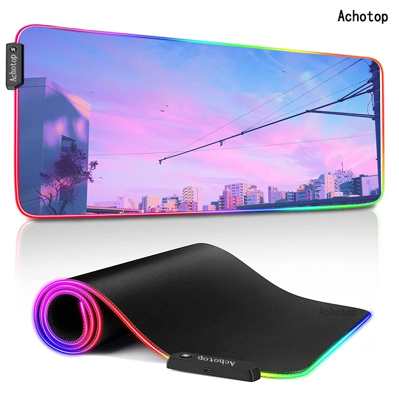 

RGB 80x30cm XXL Large Gaming Mouse Pad Computer Gamer Keyboard LED Mouse Mat sailor moon padMouse Desk Mousepad for PC Desk Pad