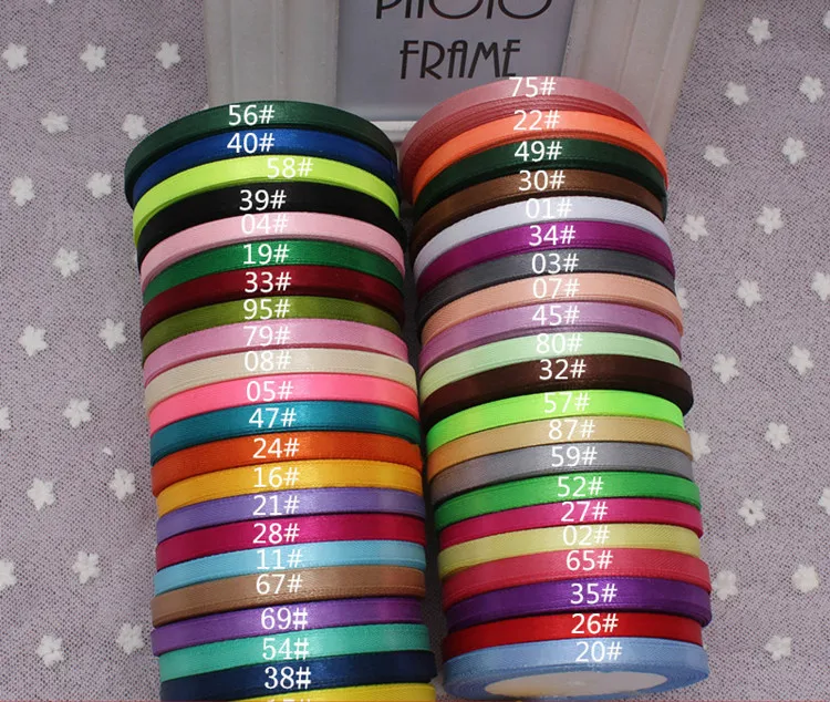 Атласная лента 6 мм 22 метра|faced satin ribbon|satin ribbonsatin ribbon wholesalers |