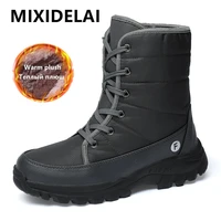 new outdoor men boots winter snow boots for men shoes thick plush waterproof slip resistant keep warm winter shoes plus size 46