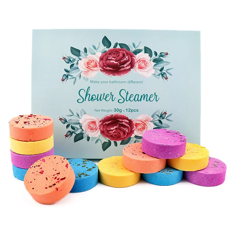 

Shower Steamers Aromatherapy Bath Gifts For Women 12Pack Tablets Stress Relief Aromatherapy Essential Oil Bath Tablets Body Care