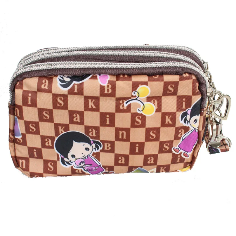 Мини для женщин Дамская сумочка милые 3 слоя Молнии Сумочка монет клатч сумка