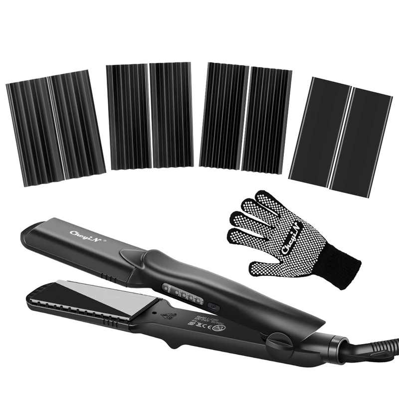 Выпрямитель для волос 4 в 1 гофрированные щипцы завивки керамические Сменные