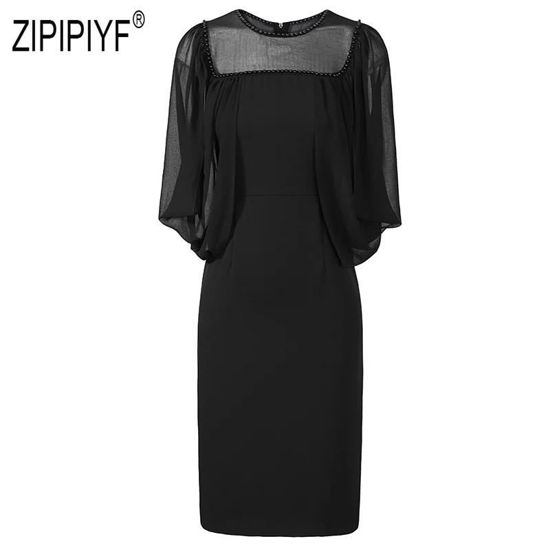 Простой дизайн модные женские платья с бисером и круглым вырезом средняя талия