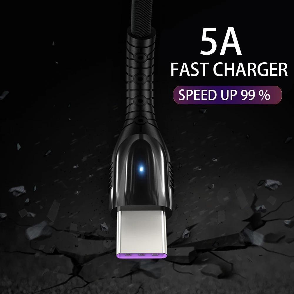 5А usb type C кабель для huawei mate 20 P30 P20 Pro Lite мобильный телефон USB C Быстрая зарядка зарядное устройство Шнур USB-C type-C кабель зарядного устройства