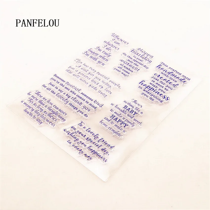 Прозрачные силиконовые резиновые штампы PANFELOU 15x21 см Мультяшные для скрапбукинга