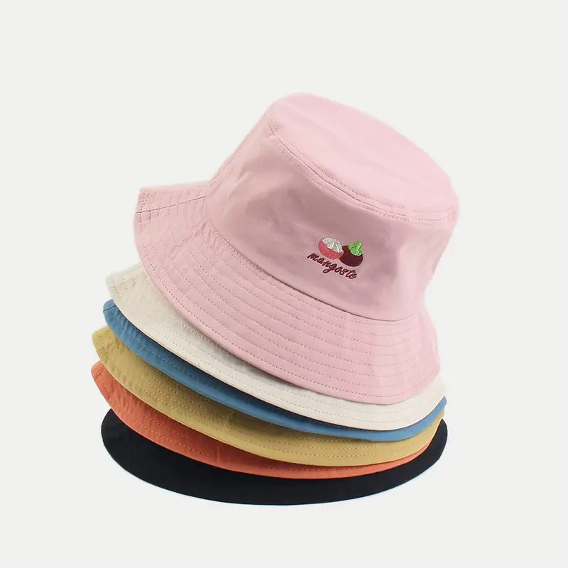 Летняя фруктовая мангостин с вышивкой Панама женская уличная Солнцезащитная