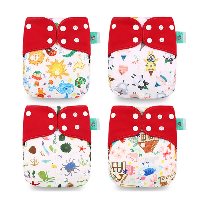 

4Pcs/lot Baby Boy Cotton Cloth Diaper Potty Training Pants Cartoon Toddler Reusable Girls Underwears Kids Panties Braguitas Bebe