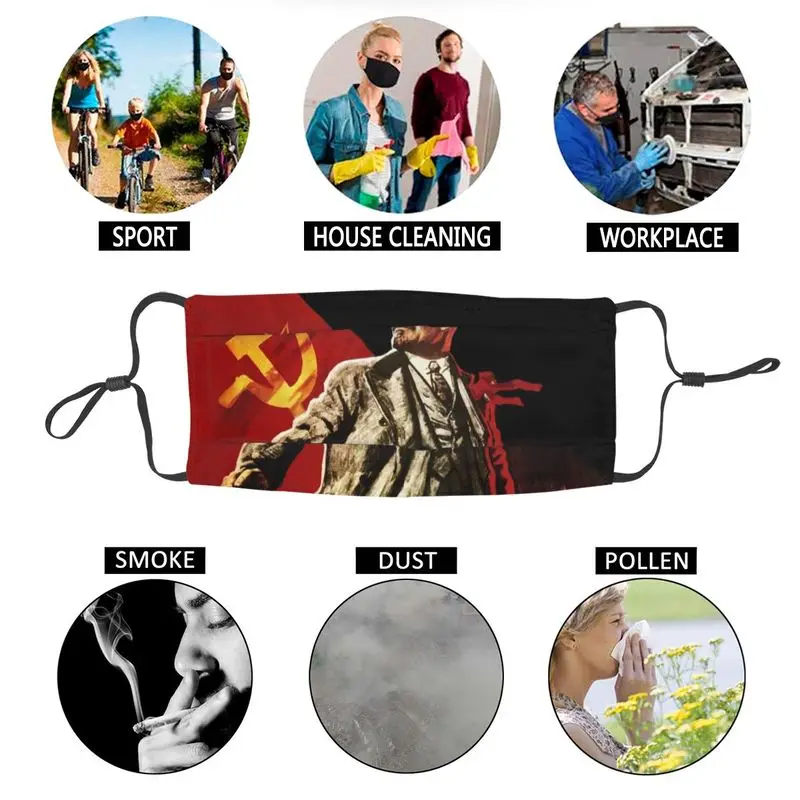 Маска для лица Lenin взрослых Пылезащитная маска Россия СССР многоразовый