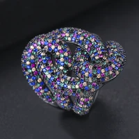 larrauri new luxury cubic zircon african bride dubai finger ring braided chic rings for women wedding jewelry accessories