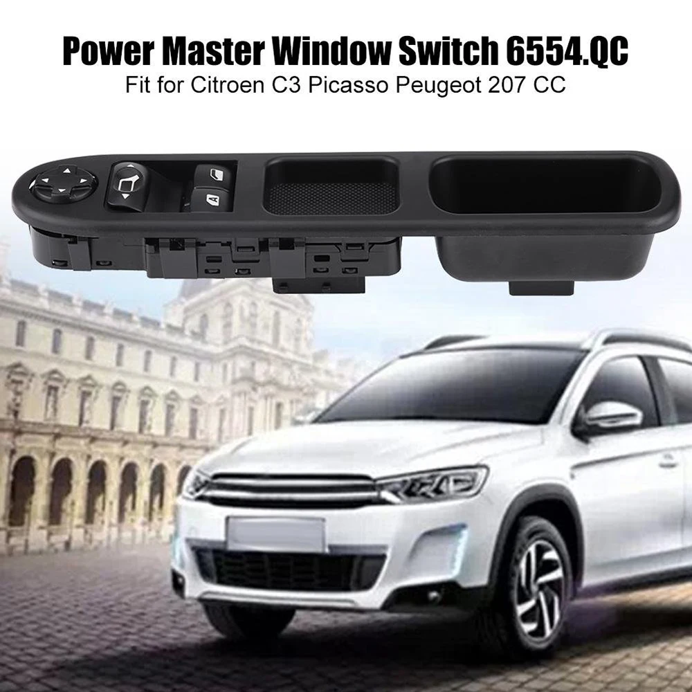 

Power Master Window Control Switch Front Driver Side for Peugeot 207 Citroen C3 Picasso 2007-2014 6554.QC Replacement Parts
