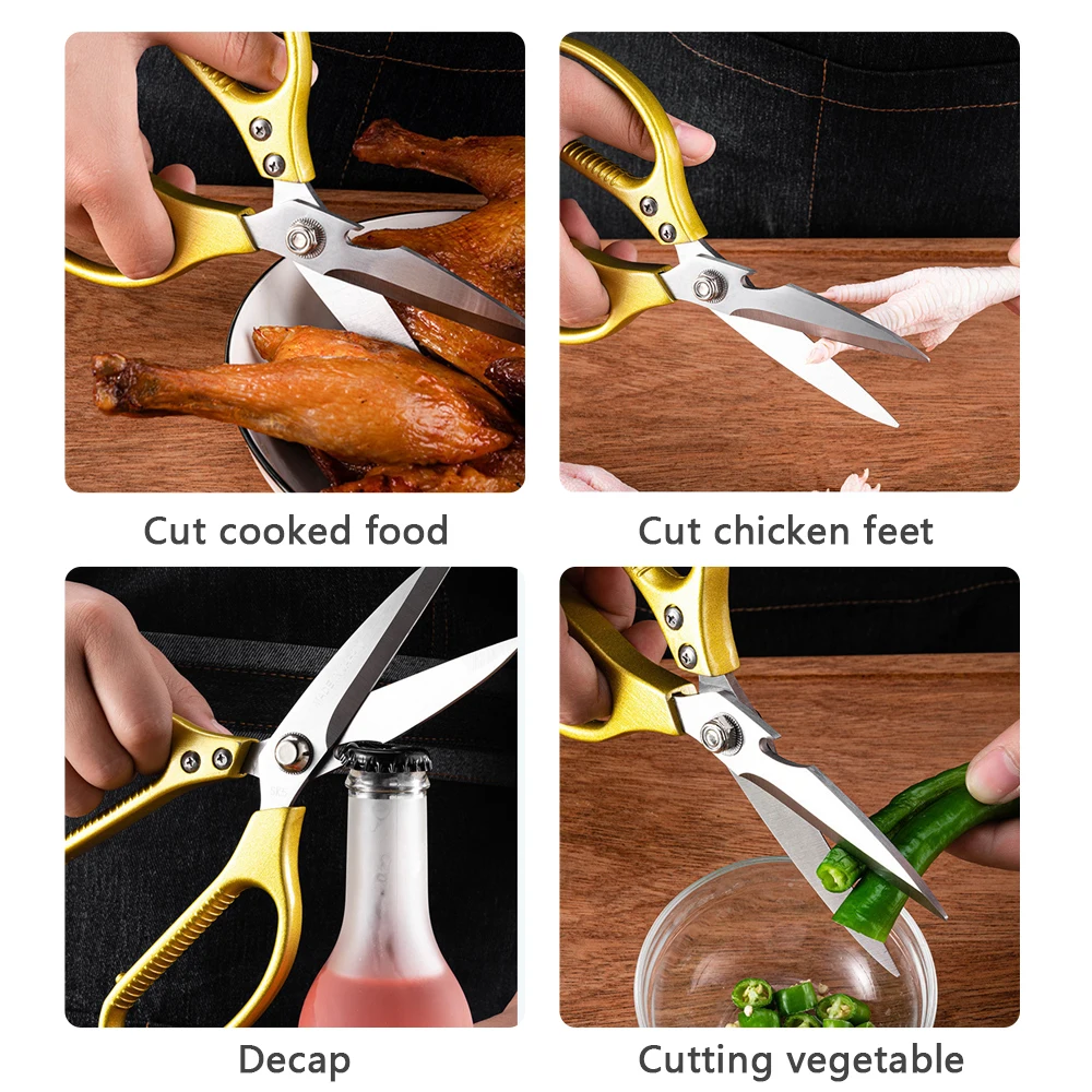 

Kitchen Scissors Japanese Scissors Stainless Steel Multifunctional Chicken Bone Scissors Food Scissors Aluminum Alloy Scissors