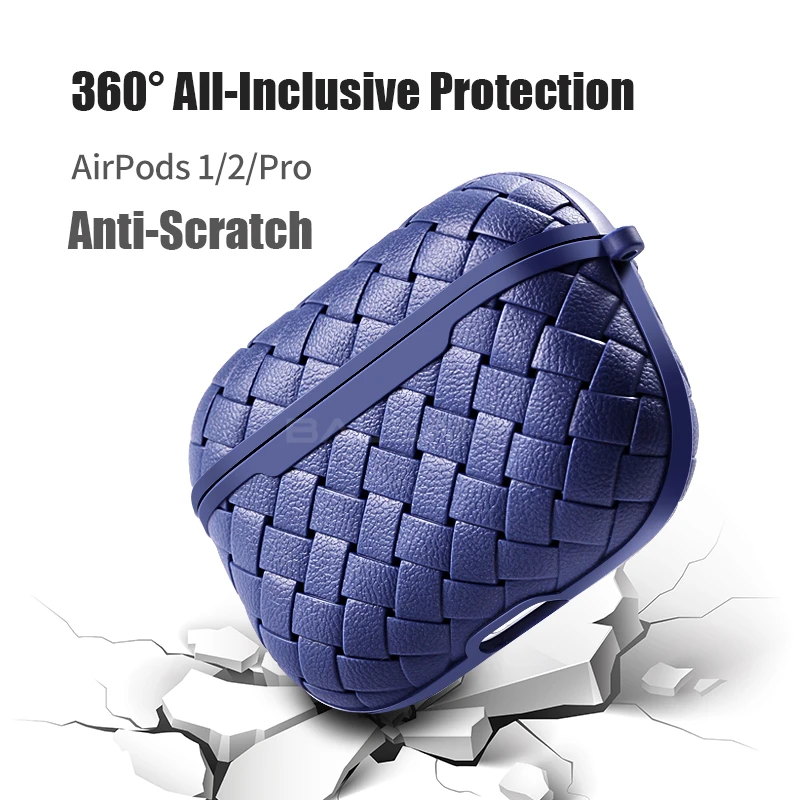 

Soft Breathable Weave Leather Earphone Cases Cover For Apple AirPods Pro 1 2 Wireless Bluetooth Headset Protective Charging Bag