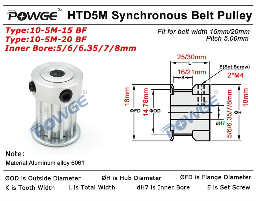 Зубчатый шкив для зубчатого ремня 5 м 10 зубцов|pulley bore|synchronous pulleywheel pulley |