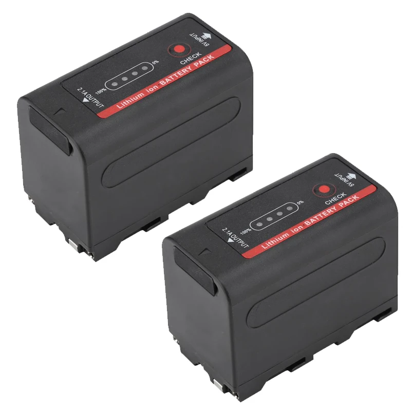 

2 pcs LED Video Light Battery LED Display Power High-Density Lithium Polymer Battery for Monitor Panel Lighting 5800mAh