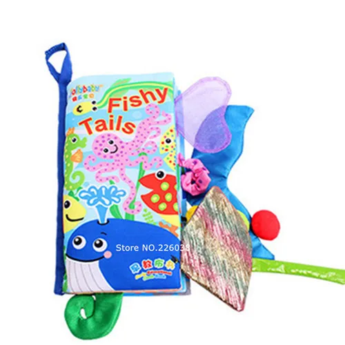 SZ04 New Fishy Tails Детские игрушки, детские книги для раннего развития, тканевые книги для детей, Обучающие Развивающие книги, хвосты животных, динозавры SZ04 - Цвет: SZ04 New Fishy Tails