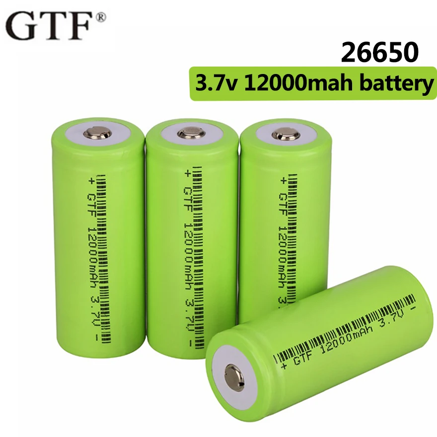 

Новый литий-ионный аккумулятор 26650 3,7 в 12000 мАч для светодиодных фотоаппаратов 3,7 в 26650 литий-ионных аккумуляторов