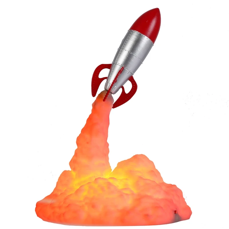 

P82E 3D Print Rocket Lamp Space Shuttle Night Light Moon Lamp with USB Rechargeable