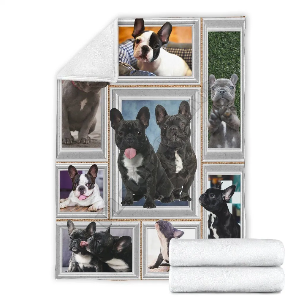 

Cute french bulldog Fleece blanket 3D printed Wearable Blanket Adults/kids Fleece Blanket Sherpa Blanket