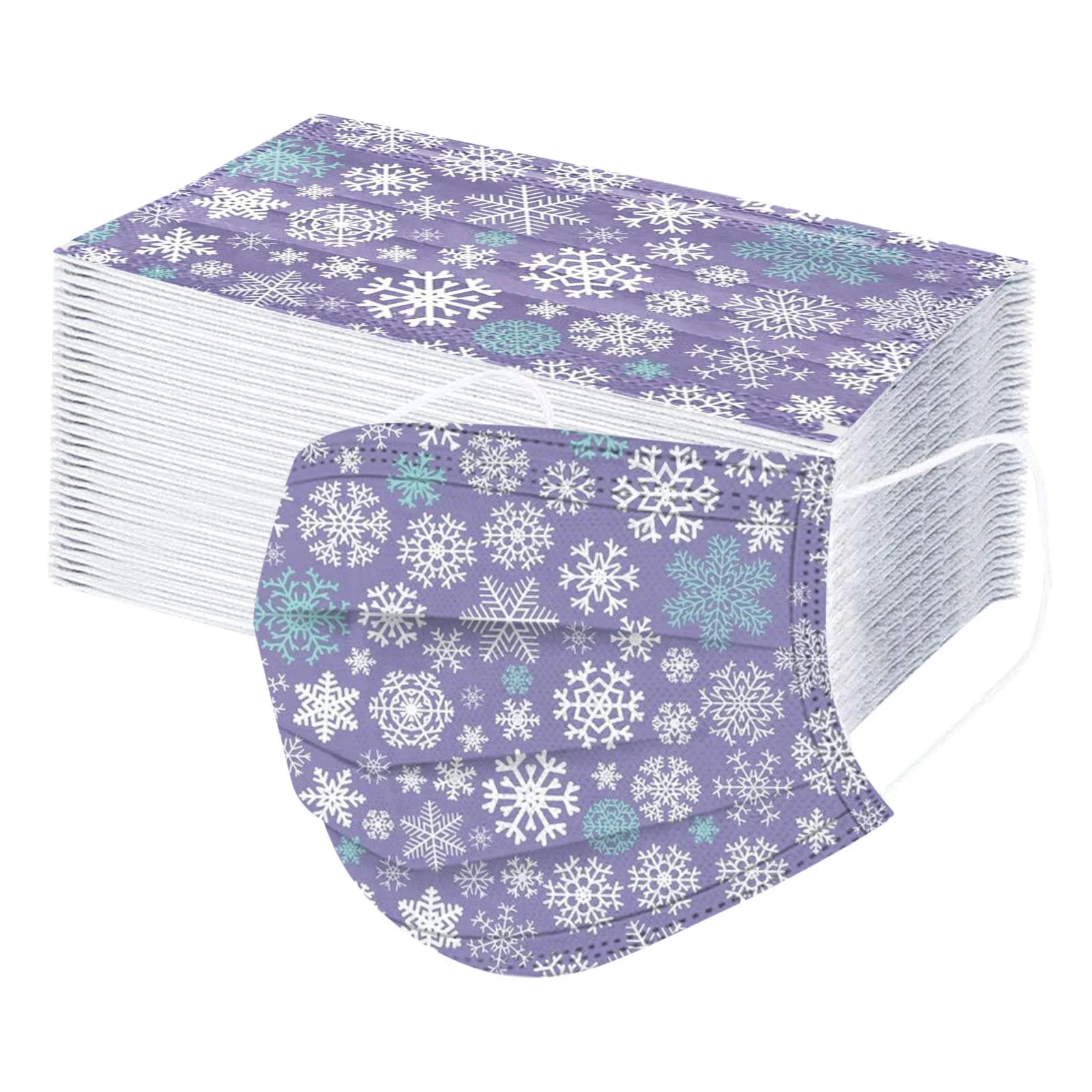 Маска одноразовая с принтом снега для мужчин и женщин индустриальная 3 слойная