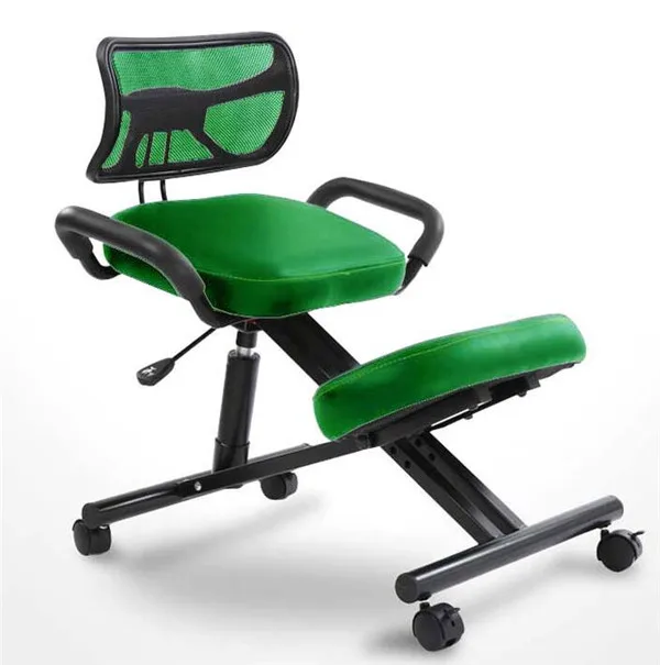 Green Color Эргономичный дизайн коленного кресла со спинкой и ручкой офисное кресло на коленях эргономичное кожаное черное кресло с колесиком - Цвет: Green Color