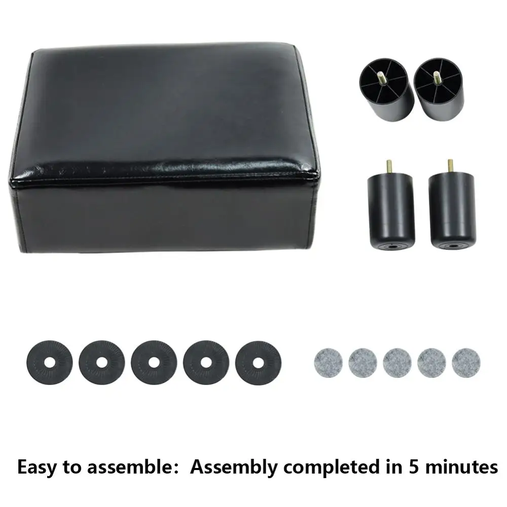 

KKTONER PU Leather Ottoman Stool Modern Rectangle Seat Chair Footstool (Black)