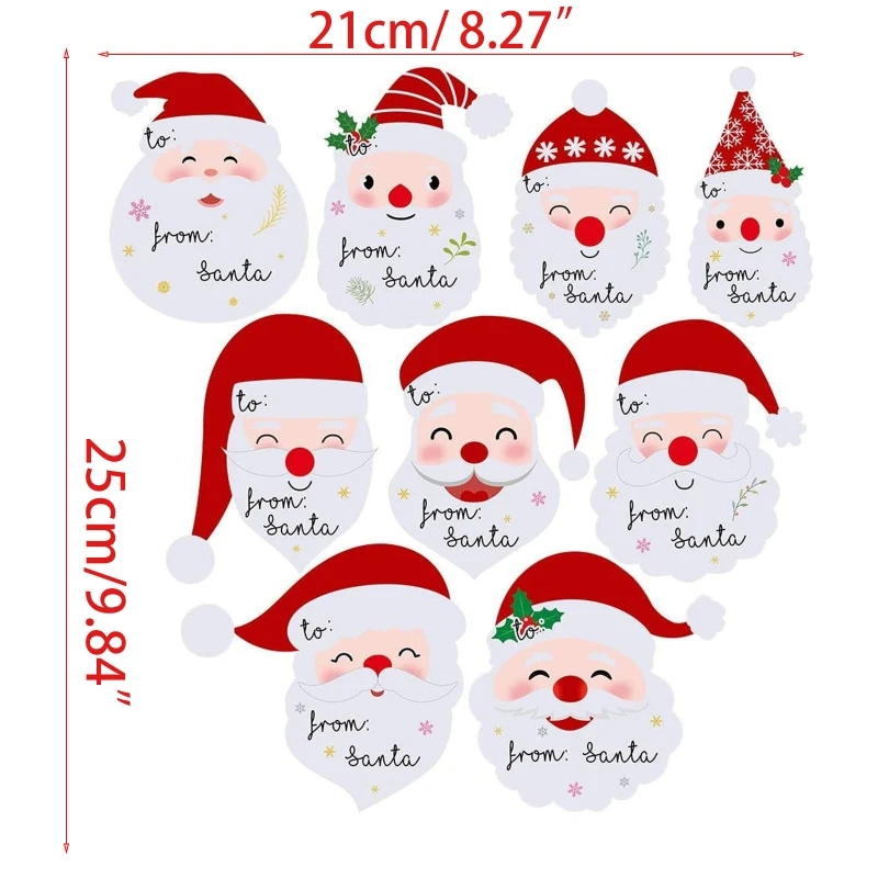 

90Pcs Christmas Name Tags Stickers Cute from Santa Smile Labels Party Favors 649C