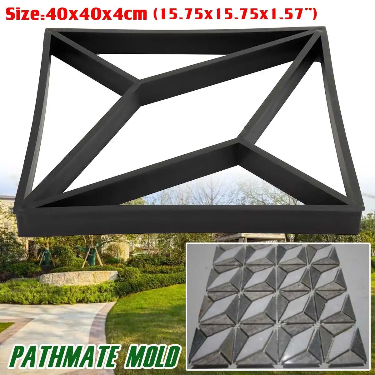 

Black Plastic Making DIY Paving Mould Home Garden Floor Road Concrete Stepping Driveway Stone Path Mold Patio Maker