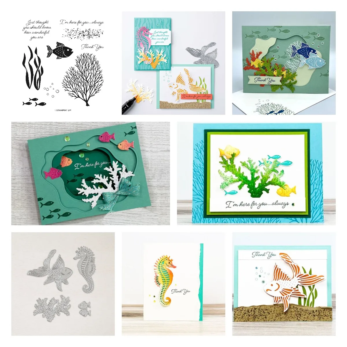 

Animal Marine Fish Seaweed Cutting Dies and Stamps Scrapbook Dariy Decoration Stencil Embossing Template Diy Greeting Card New