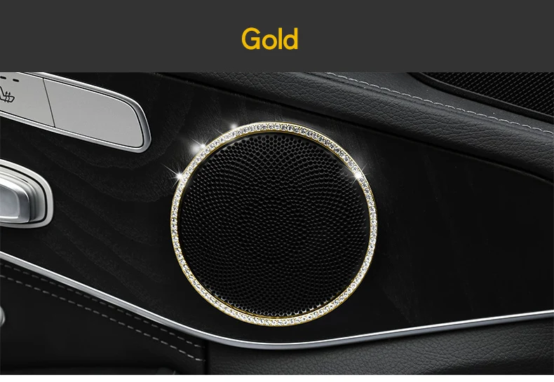 gold 4pcs Дверная рамка динамика для Mercedes w213 amg Mercedes w205 amg/glc x253 coupe amg mercedes c class аксессуары w205 внутренняя отделка - Название цвета: gold 4pcs