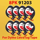 8PK2PK 91203 91223 91333 заменить для Dymo LetraTag LT 91203 запечатанных лент для черный на красном для Dymo LT100H 100T QX-50 2000 этикетировщик