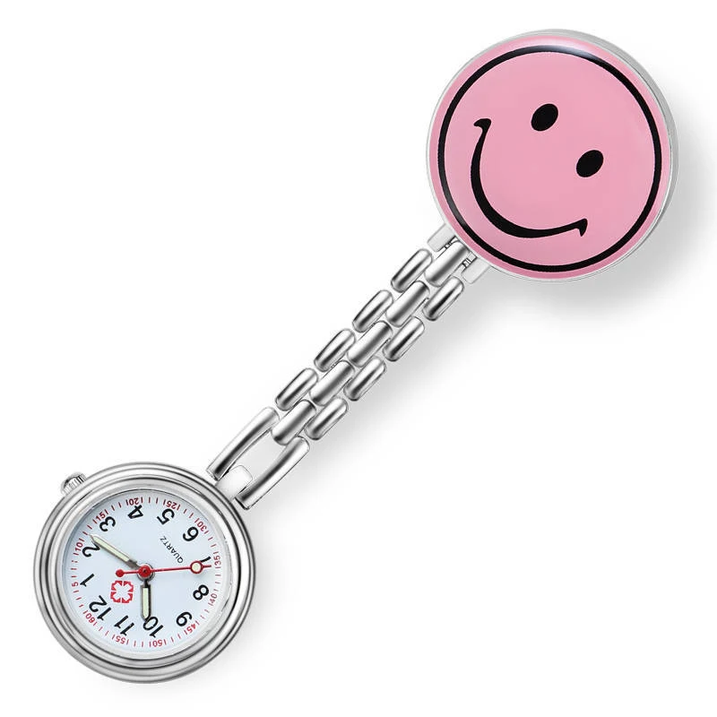 Часы наручные Smiley для медсестер свисающие с узором улыбки карманные студентов