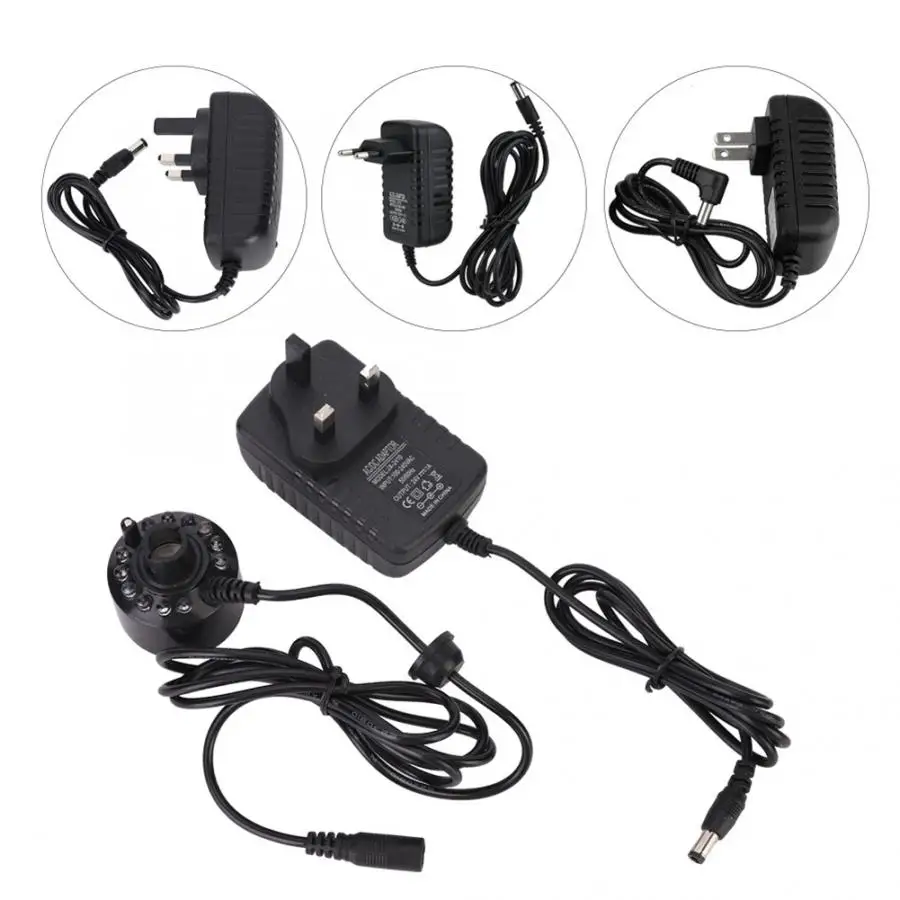 Aquarium DIY CO2 Generator System Kit Black 12 LED Light Ultrasonic Mist Maker Atomizer Water Fountain Pond Indoor |