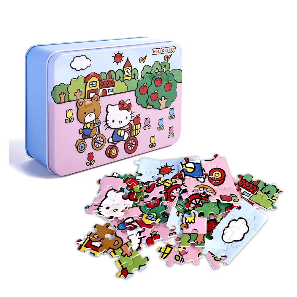 Пазлы hello kitty, 100 деталей, блестящие Пазлы для детей, Обучающие образовательные деревянные пазлы, игрушки, рождественские подарки - Цвет: KW11-22