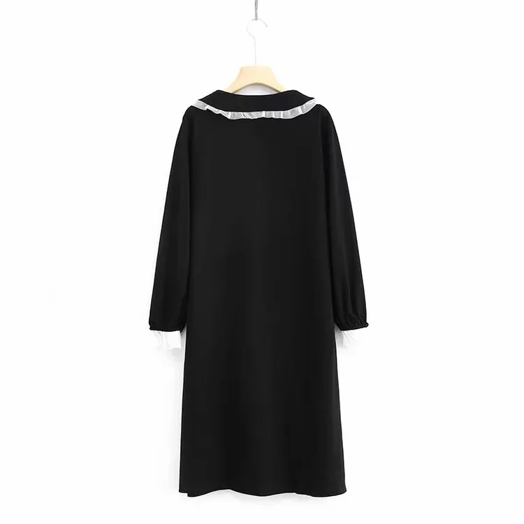 Плюс размер платья для женщин Мода &amp casual осень зима свободное цельное платье