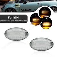 for mini cooper r50 r52 r53 2002 2003 2004 2005 2006 2007 2008 2x smokeclear dynamic led side marker light turn signal lamp