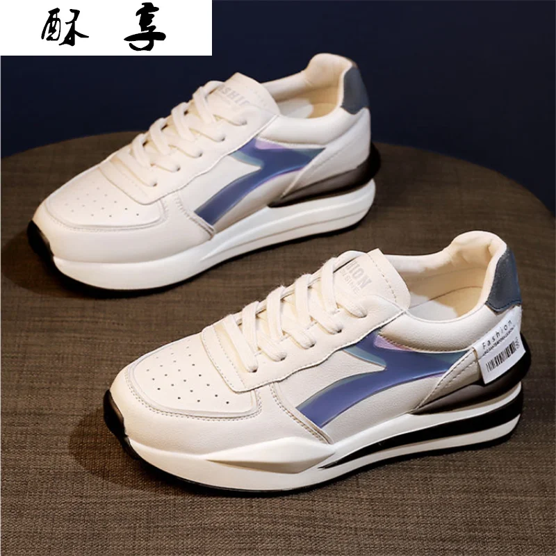 

Женские кроссовки на низком каблуке, Повседневные Удобные кроссовки с вулканизированной подошвой, на шнуровке, весна 2021