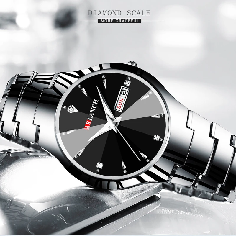 Часы наручные мужские кварцевые роскошные брендовые полностью стальные модные