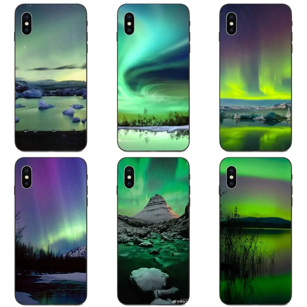 Для Apple iPhone 11 X XS Max XR Pro 4 4S 5 5S SE 6 6S 7 8 Plus ТПУ Модный Зеленый исландский Северный