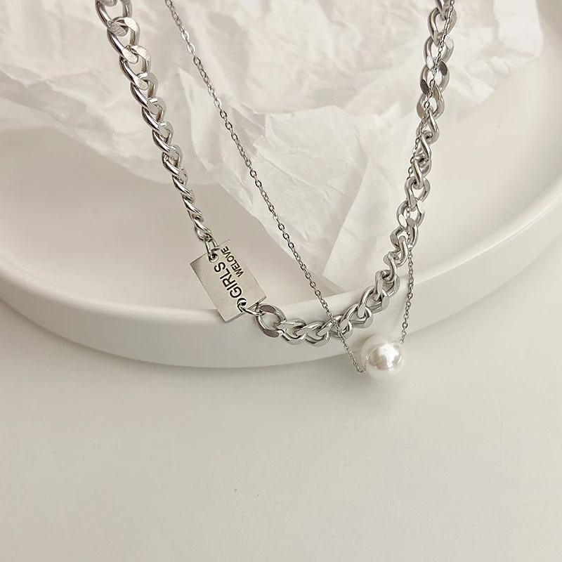 Ретро квадратное Брендовое жемчужное ожерелье женская короткая цепочка на шею