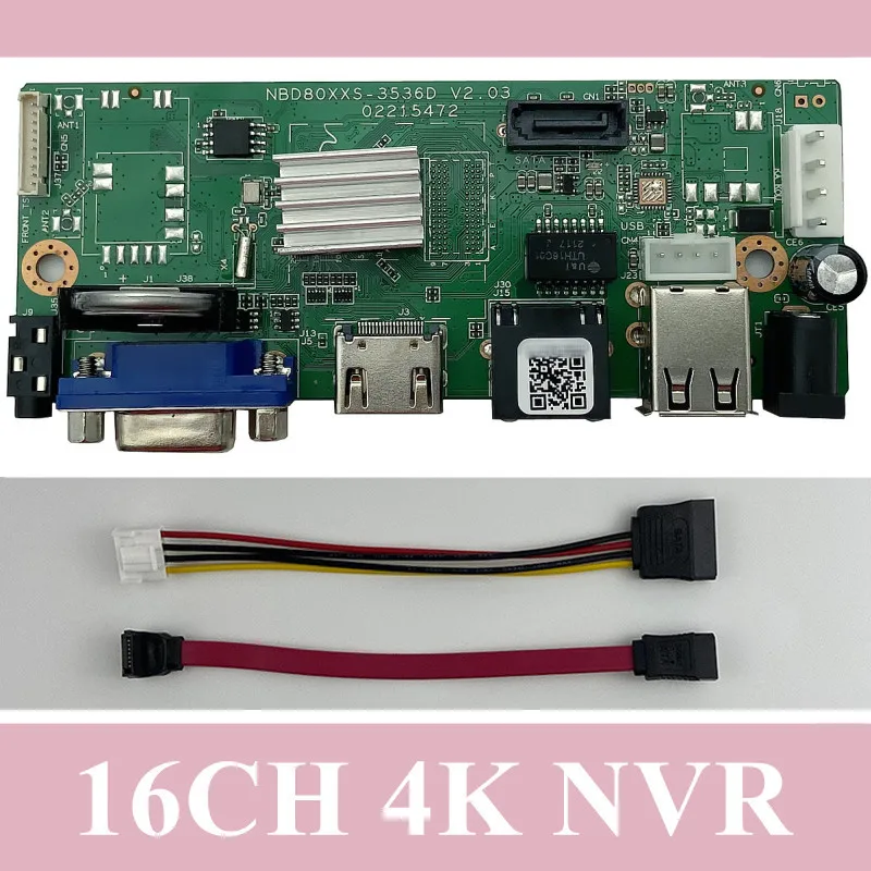 

16CH*4K H265/H264 NVR Network Digital Video Recorder 1 SATA Cable Max 12TB Motion Detection ONVIF VMS XMEYE P2P Cloud