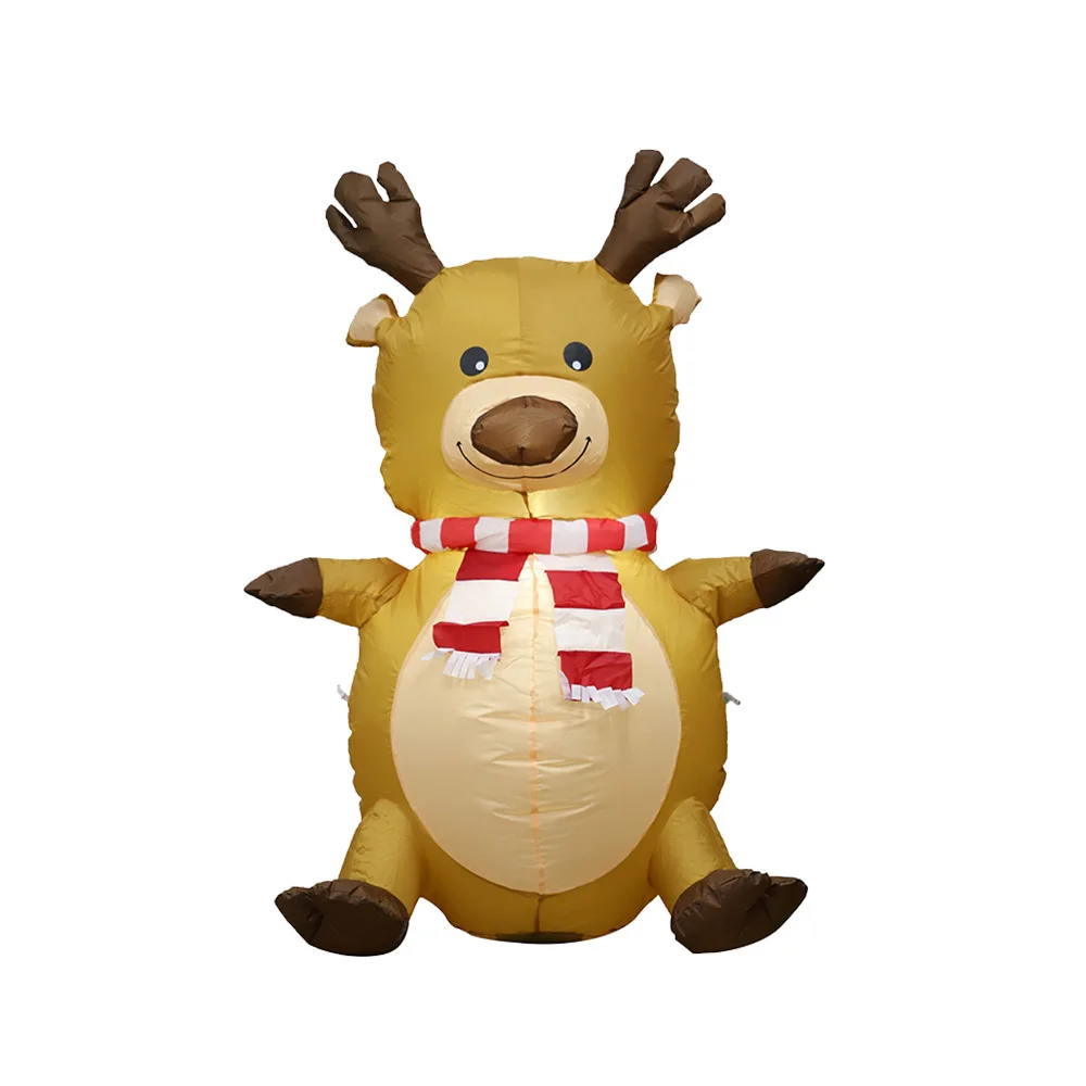 1 2 м надувные рождественские куклы лося праздничные наружные украшения