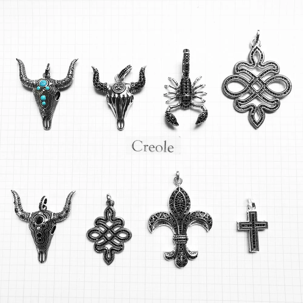 Крест Скорпион узел бык Флер-де-Лис ожерелье кулон 2019 Лето Rebel Street Модные