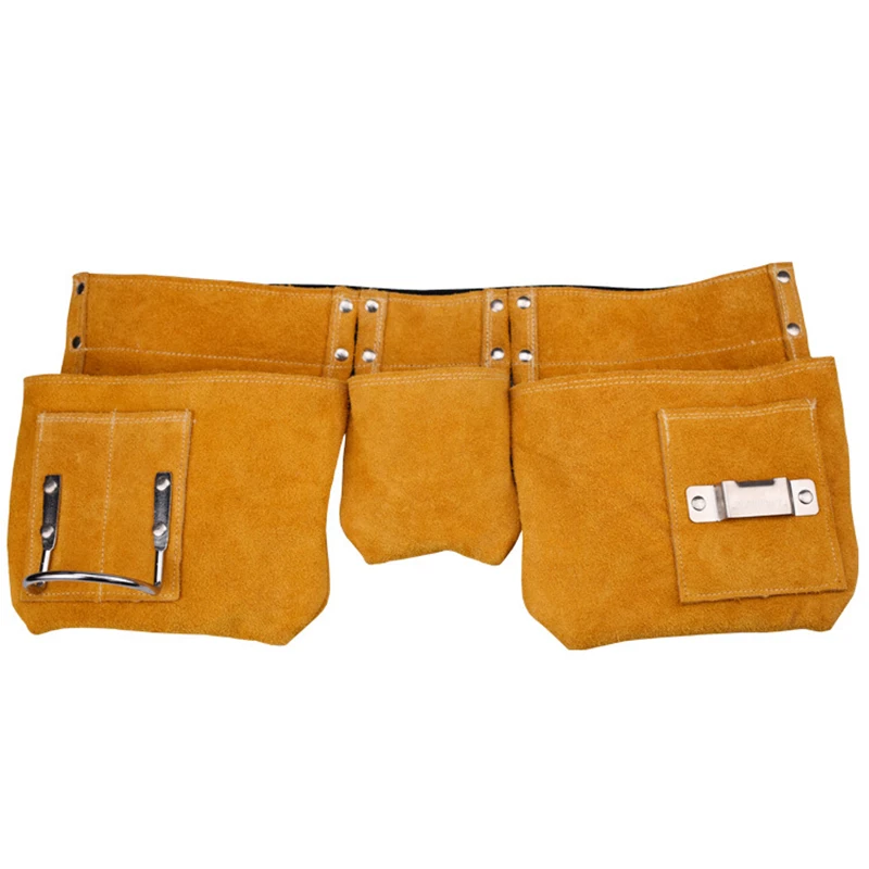Купить Замшевая поясная сумка из воловьей кожи для инструментов и садоводства, утолщенная износостойкая безопасная Многофункциональная Кожаная ...