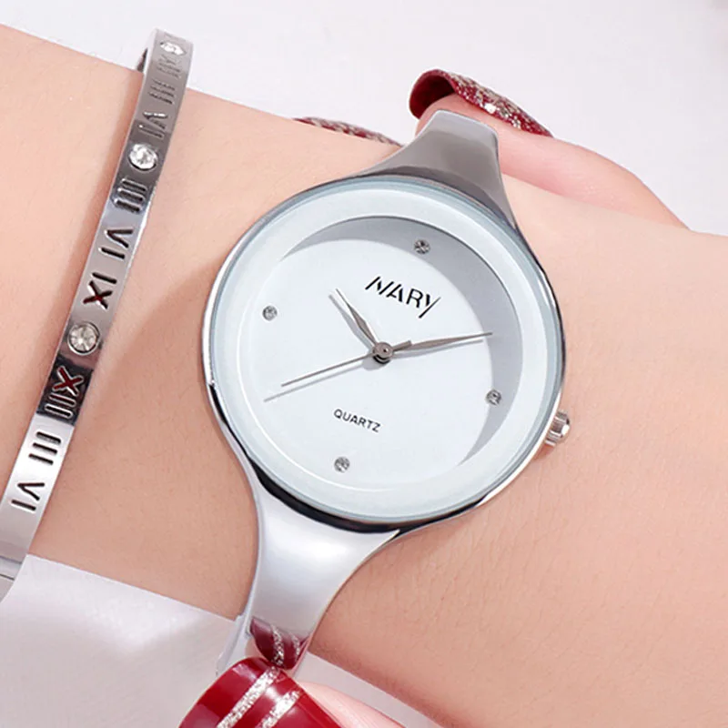 

Женские кварцевые часы с браслетом из нержавеющей стали